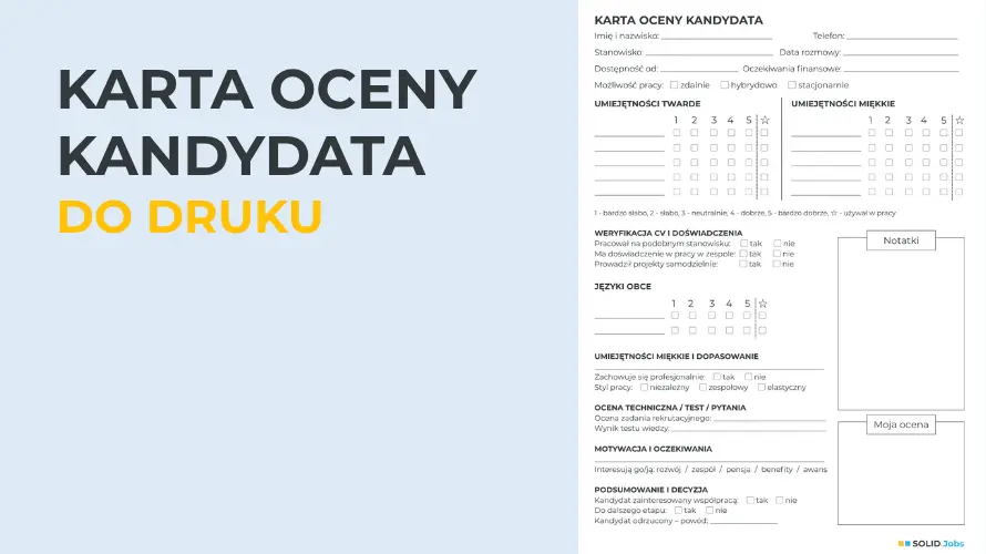 Karta oceny kandydata – SOLID.Jobs